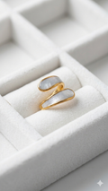 Enamel Shell Crossover Ring