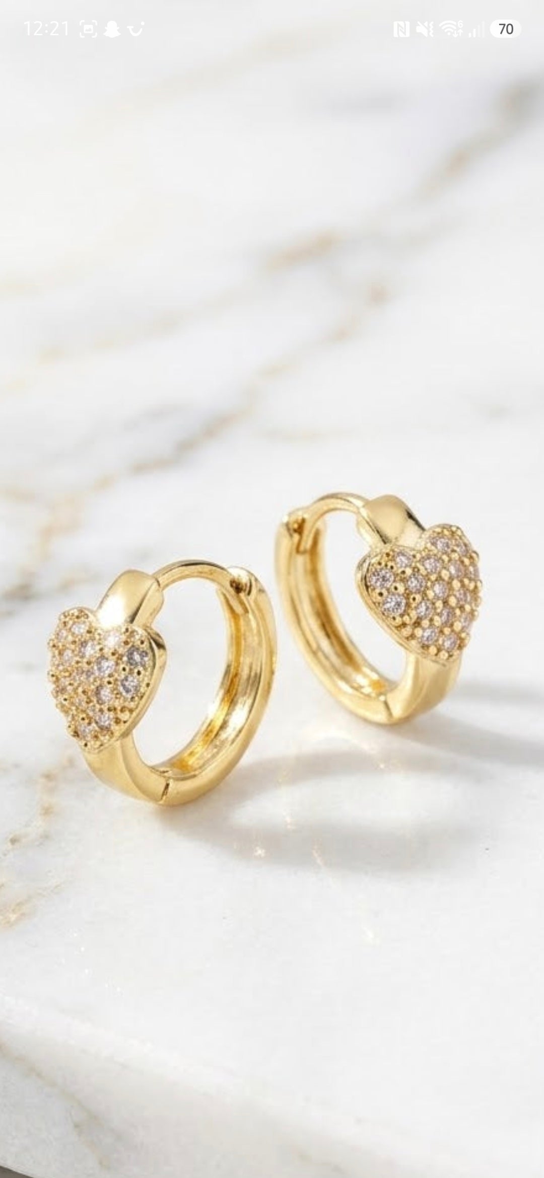 Gold Heart Huggie Earrings