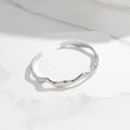 Wavy Silver Adjustable Bangle