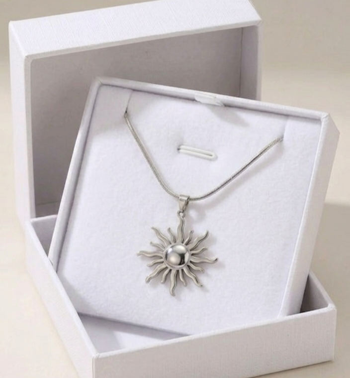 Celestial Silver Sun Star Pendant