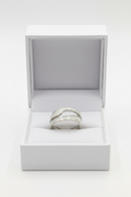 Silver Shell White Wavy Ring