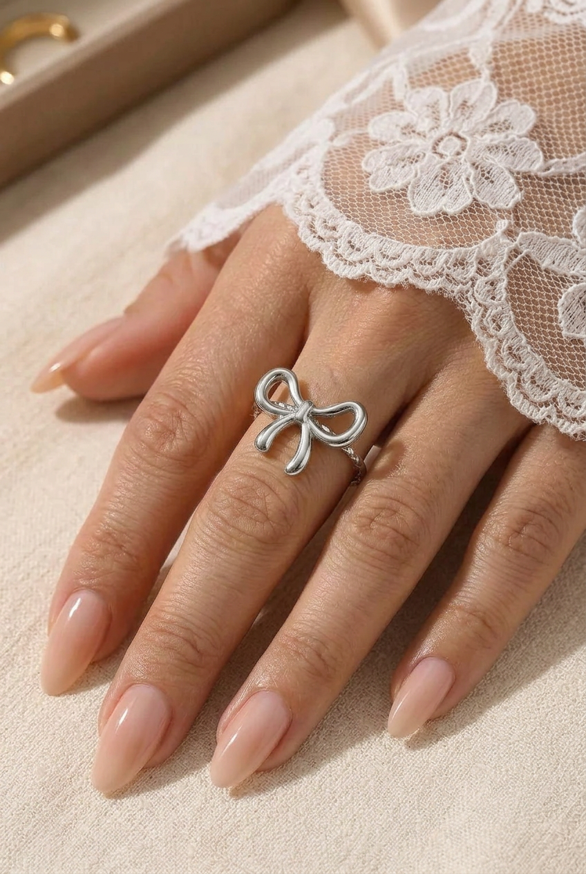 Silver Bow Adjustable Ring