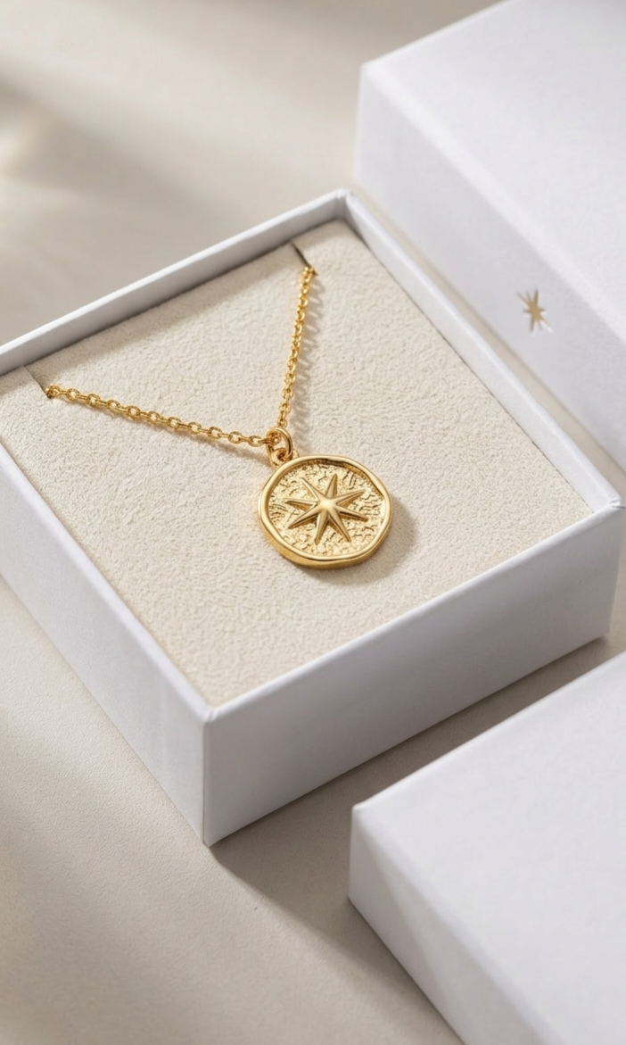 Vintage Celestial Sun Star Pendant