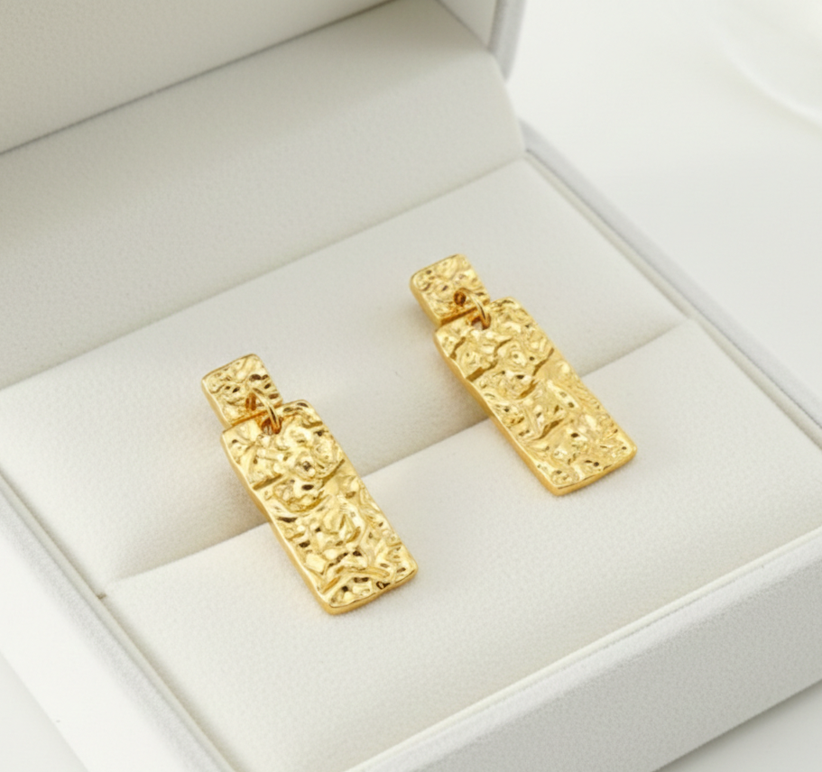 Hammered Gold Earrings