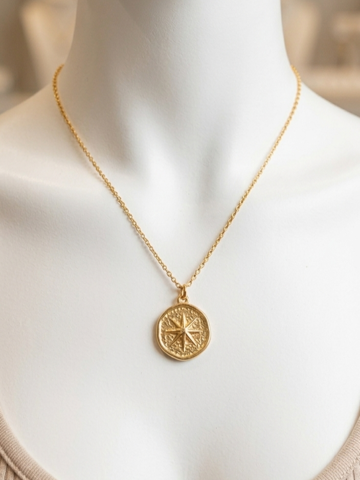 Vintage Celestial Sun Star Pendant