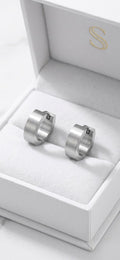 Silver Stainless Steel Hoop Earrings