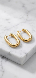 Oval Gold Hoop Earrings