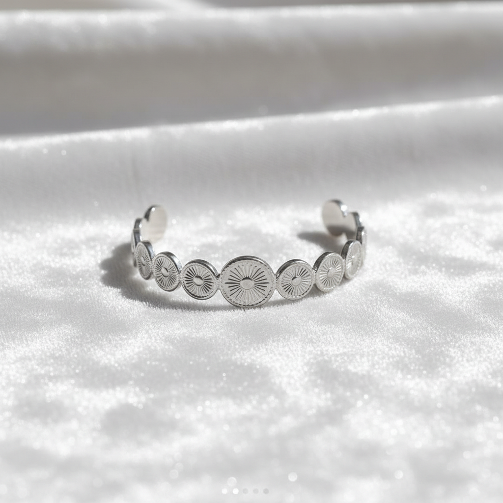 Elegant Boho Adjustable Silver Bangle