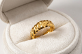 Slim Smooth Hammered Gold Ring