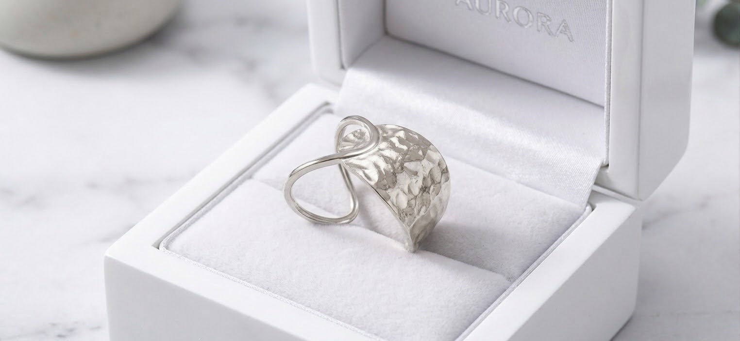 Opposites Silver Steel Ring