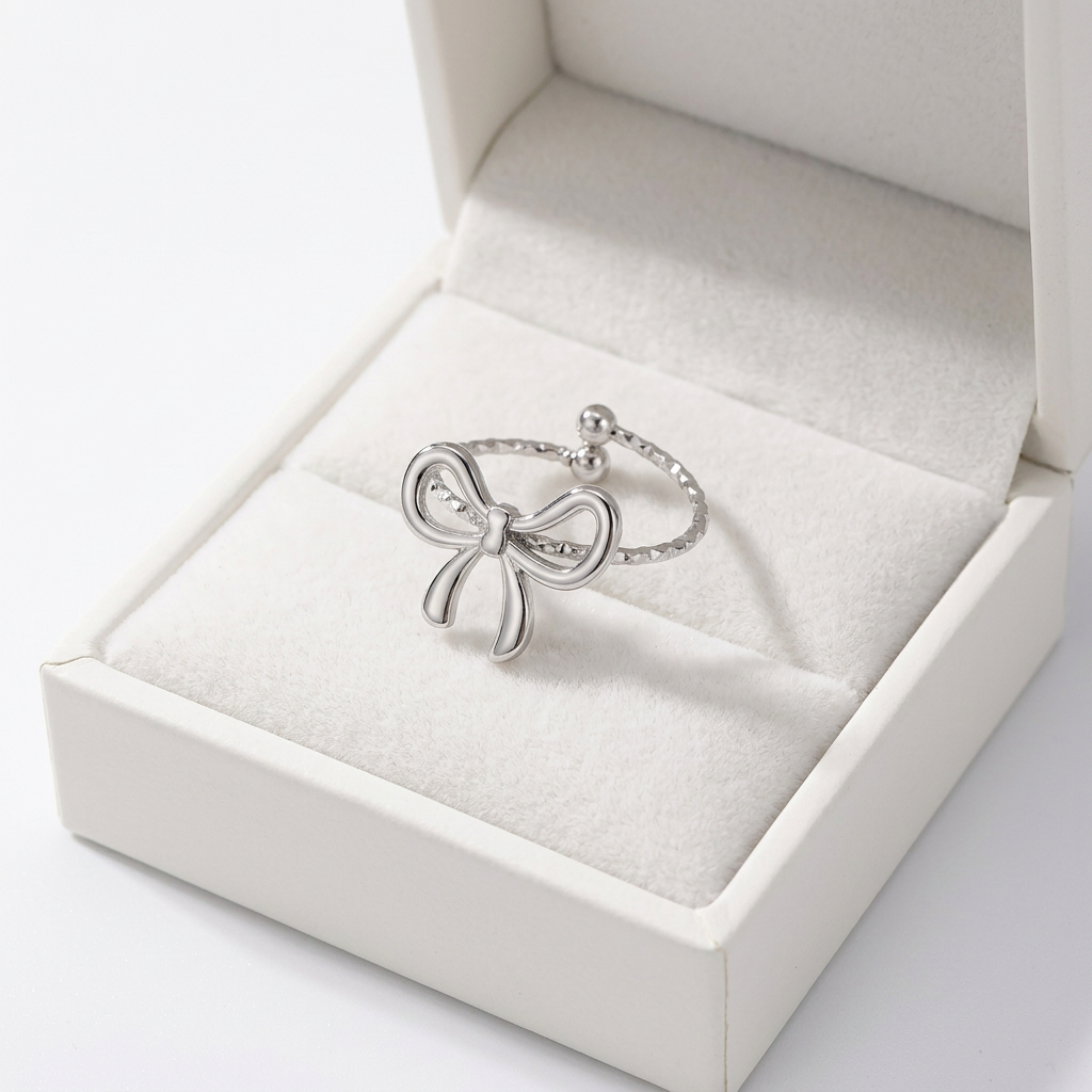 Silver Bow Adjustable Ring