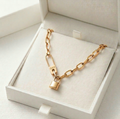 Gold Padlock Paperclip Chain