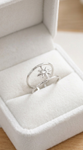 Silver Moonstar Open Ring