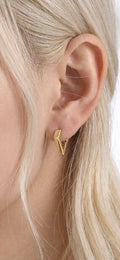 Gold-plated Stainless Steel Geometric Hoop Earrings