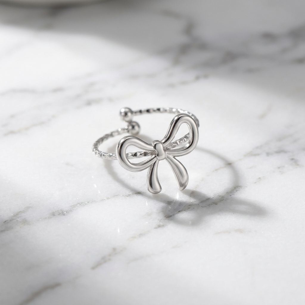 Silver Bow Adjustable Ring
