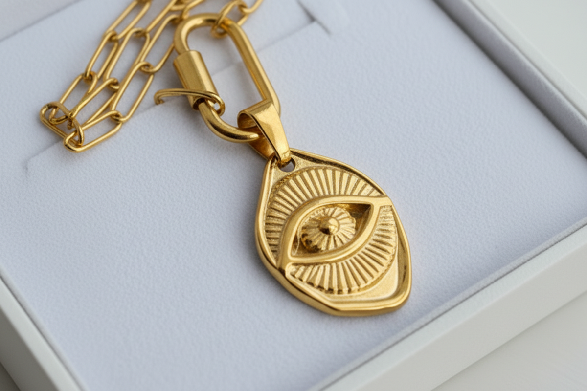Gold Celestial Evil Eye Pendant