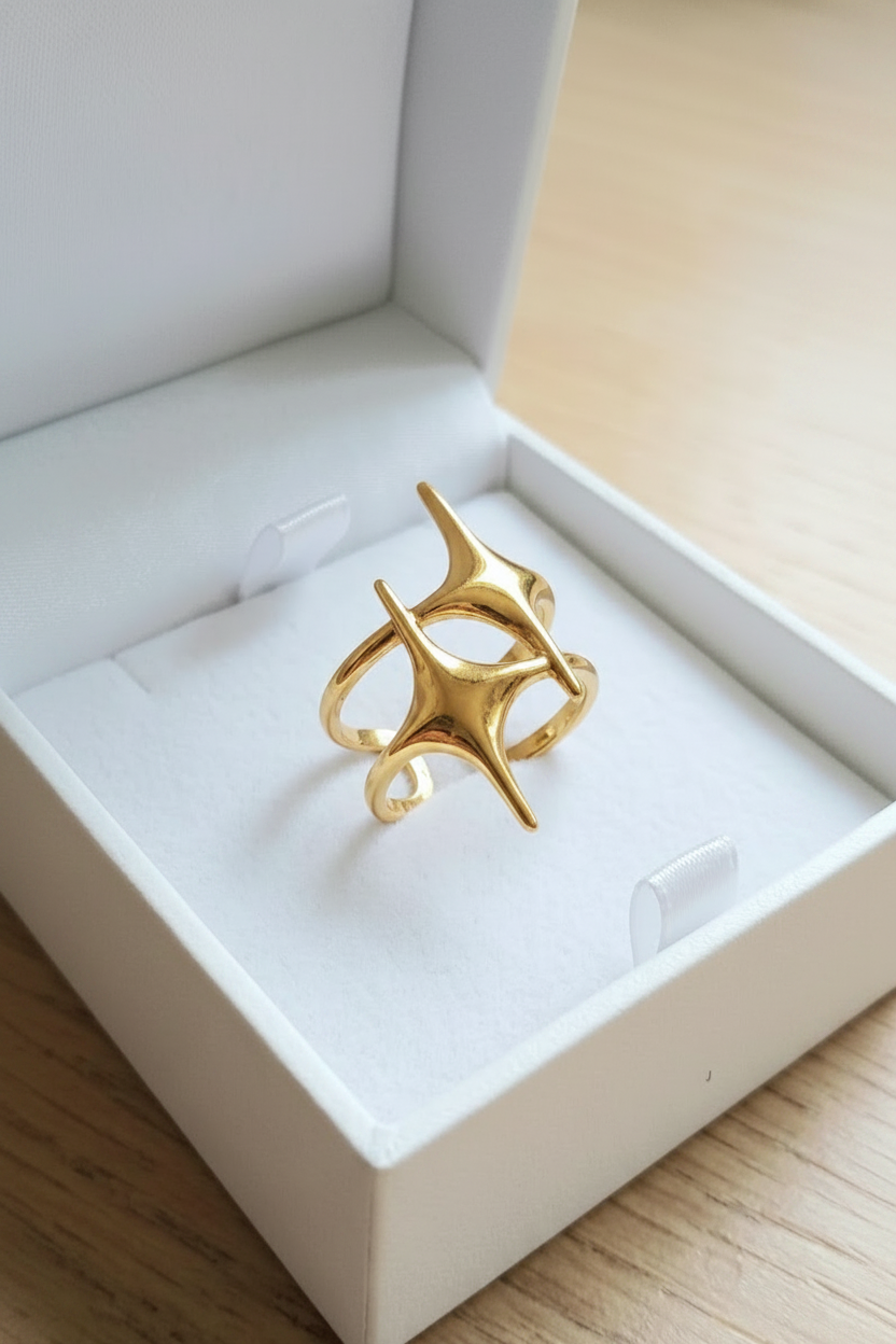 Double Star Gold Ring