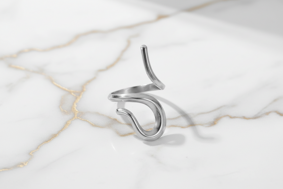Silver Geometric Ring