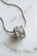 Clover Ring Barrel Pendant Silver