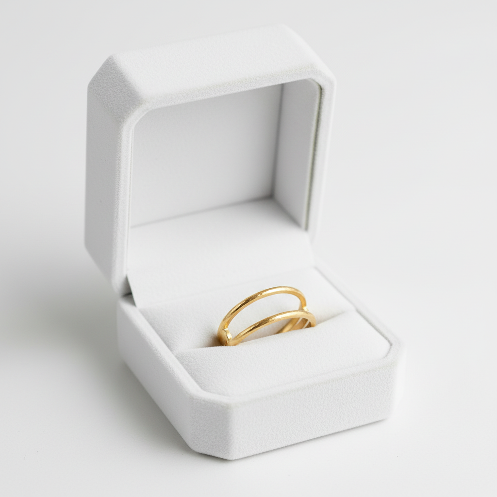 Gold Open Double Bar Ring