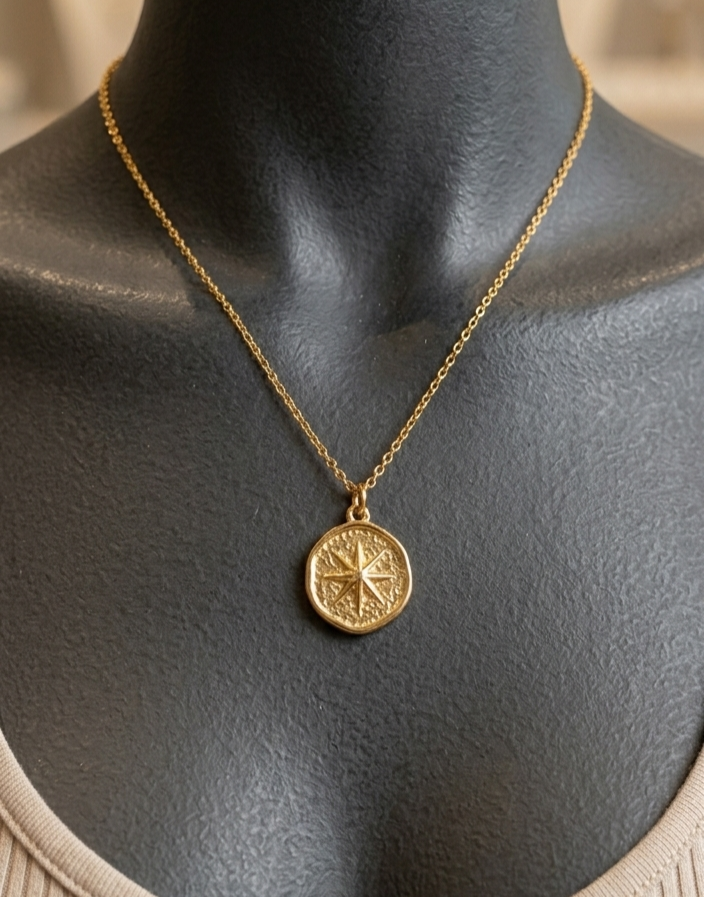 Vintage Celestial Sun Star Pendant