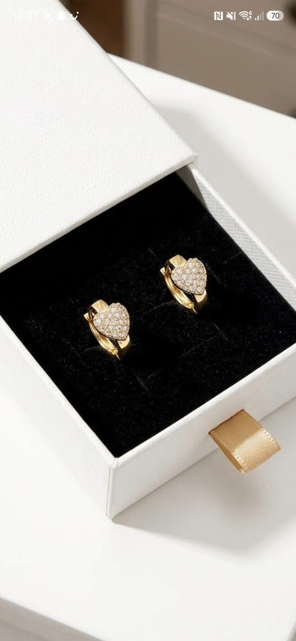 Gold Heart Huggie Earrings